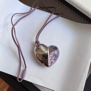💜✨ Vintage Swarovski x Philips Active Silver & Purple Heart USB Necklace (2012)